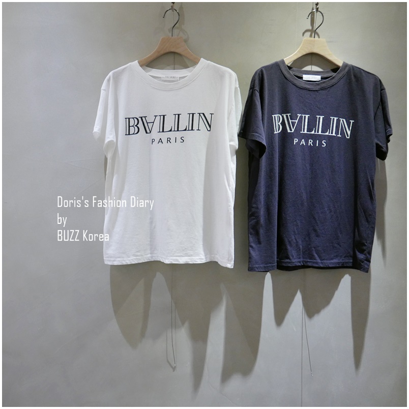 ♣ BALLIN 短袖棉 TEE 白色/鐵灰