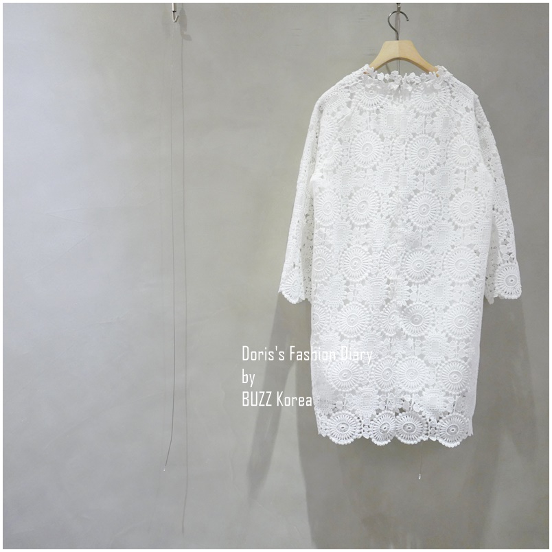 ♣ 白色蕾絲鉤織洋裝  
