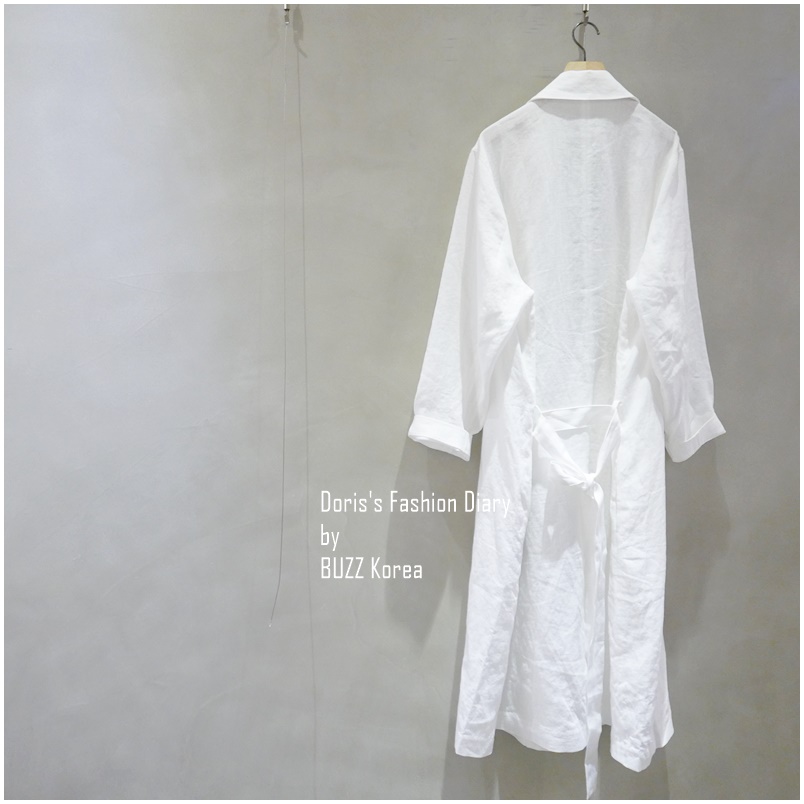 ♣ Doris’s Fashion Diary 訂製棉麻長版西裝風衣外套 白色