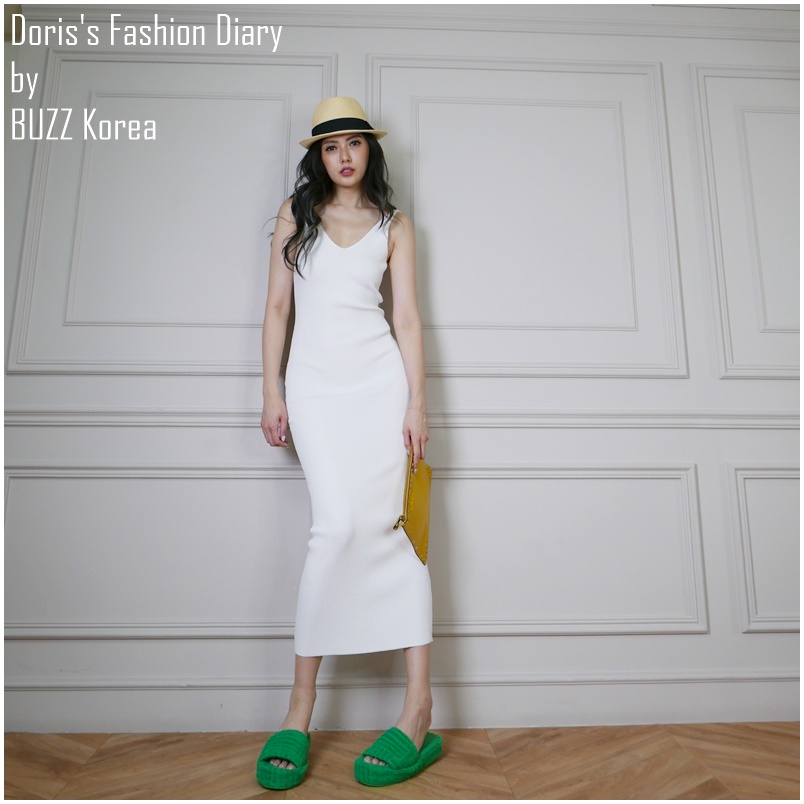♣ C049 Doriss Fashion Diary 訂製針織大V露背長洋裝