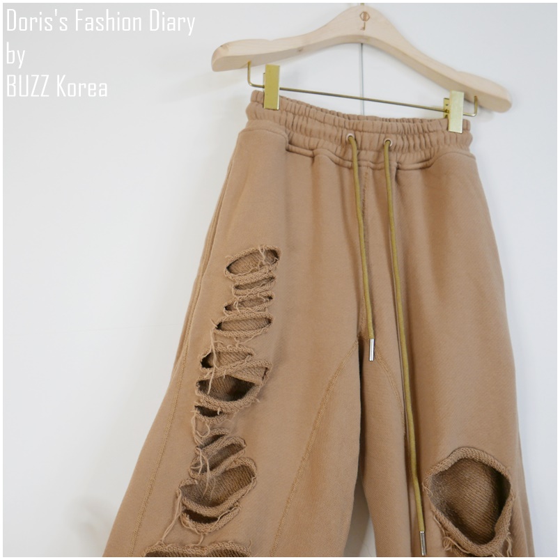 ♣ D001 Doriss Fashion Diary 訂製破破棉褲  咖啡牛奶/棉花白/酷酷黑