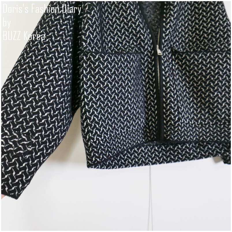 ♣ F013 小金蔥拉鍊帥氣夾克針織外套