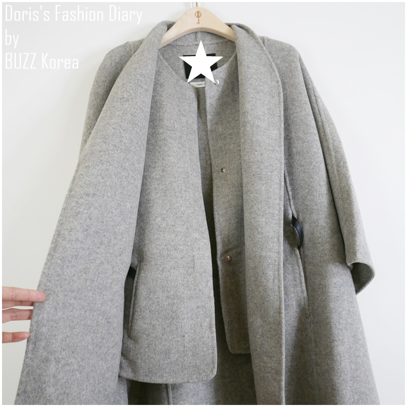 ♣ G014 羊毛優雅雙層斗篷大衣 駝灰色