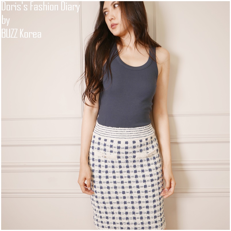 ♣ L035 CoCo Knit skirt 可可小姐針織及膝裙
