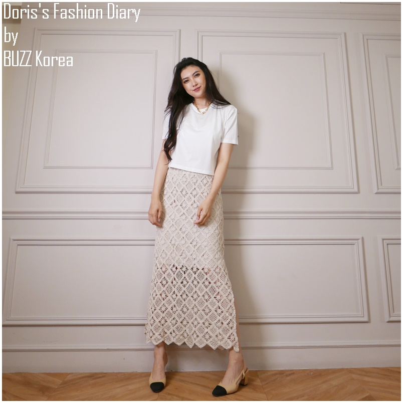 ♣ L031 Lace midi skirt 鉤織蕾絲長裙
